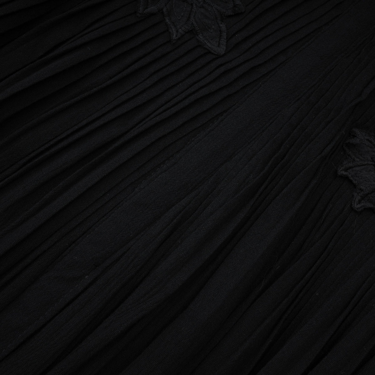 Chiara Black Lace Panel Pleated Midi Dress (Final Sale-US Only)