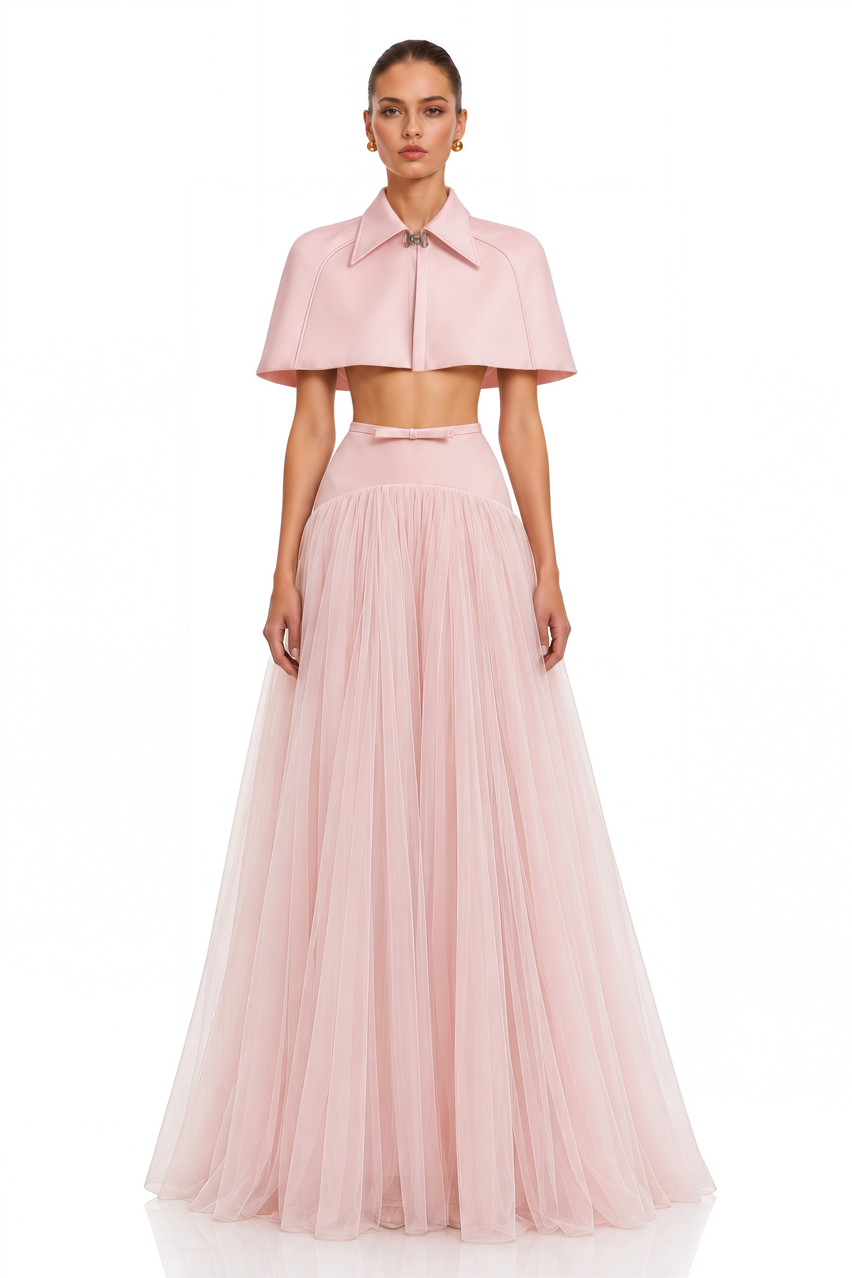 clara pink cape top & tulle skirt set