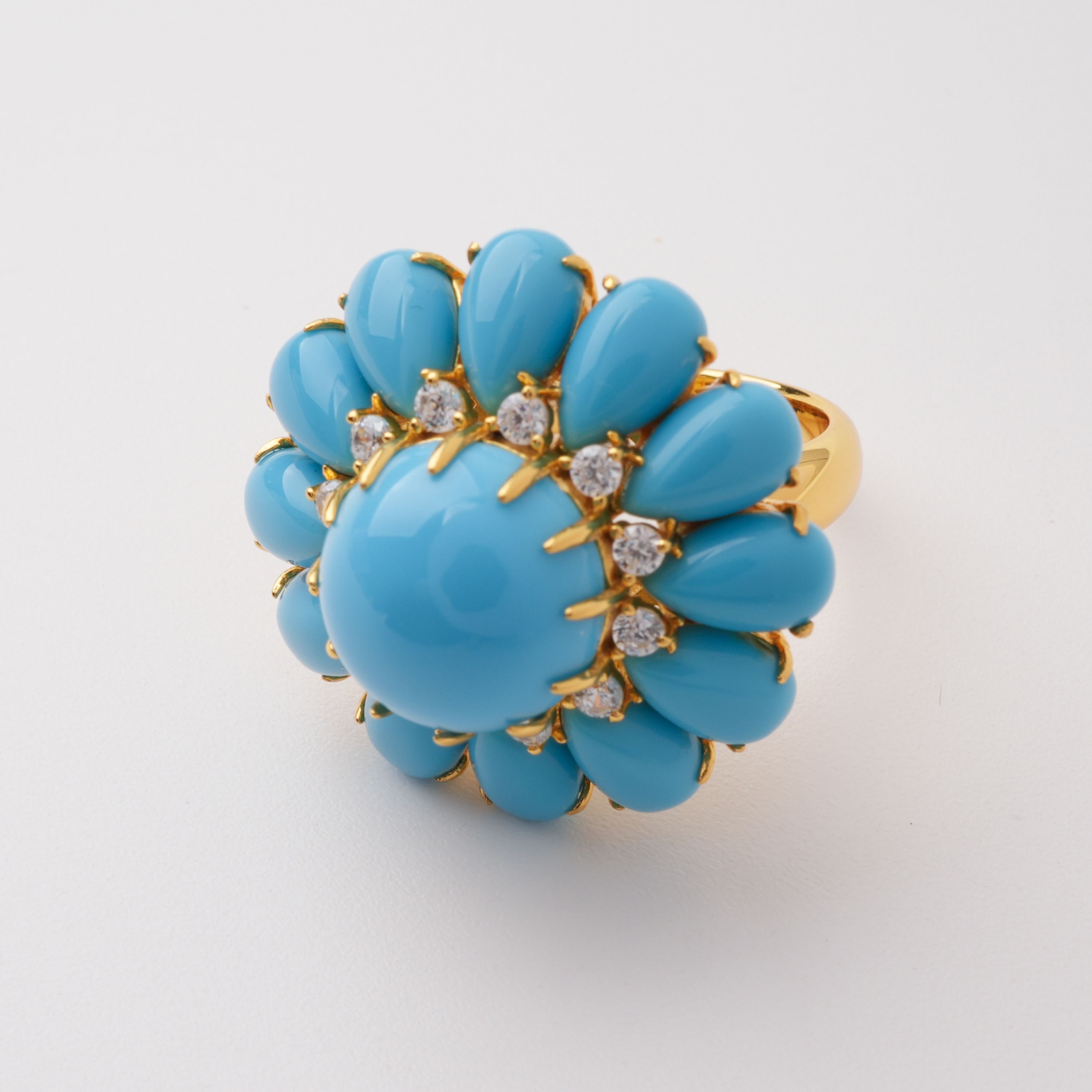 Cleo Blue Floral Turquoise Sterling Silver Ring