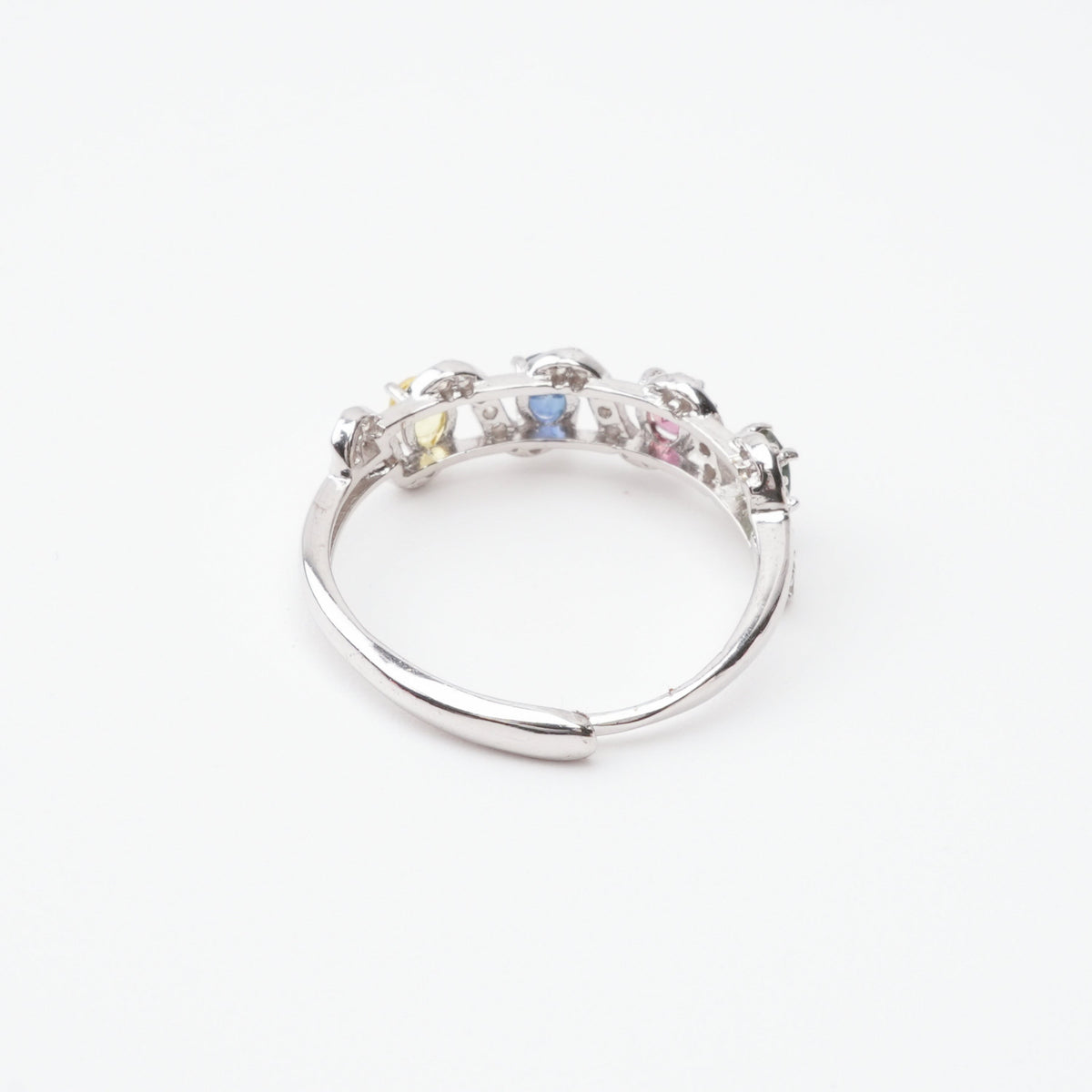 Colette Multicolor Oval Cut Wavy Ribbon Sterling Silver Ring