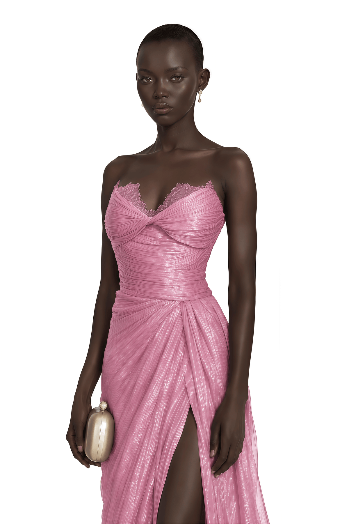 constanza pink off shoulder ruched maxi dress