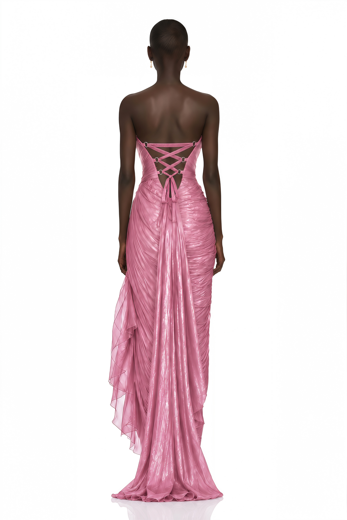 constanza pink off shoulder ruched maxi dress