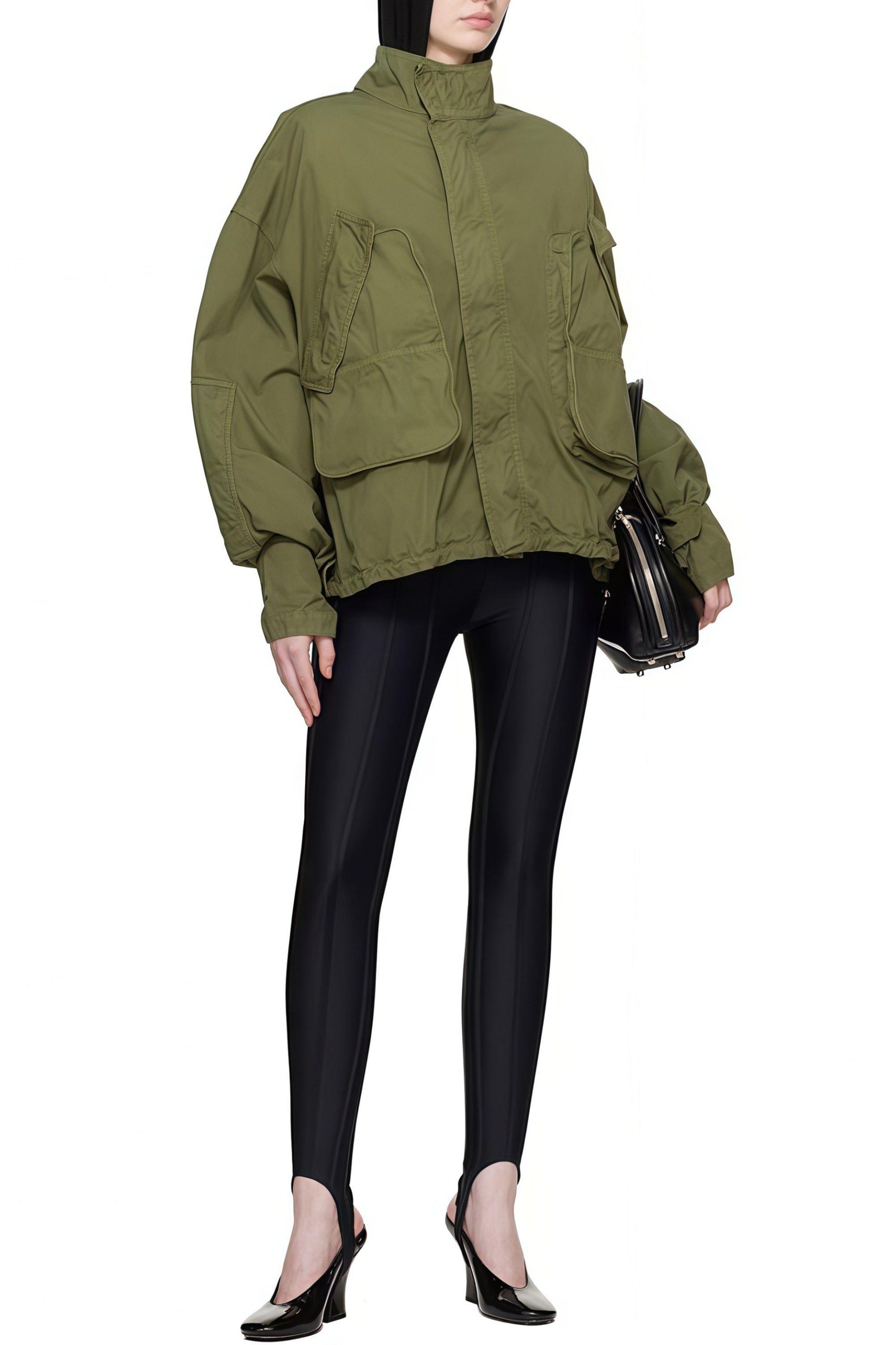 Cordelia Black Decorative Stitching Leggings