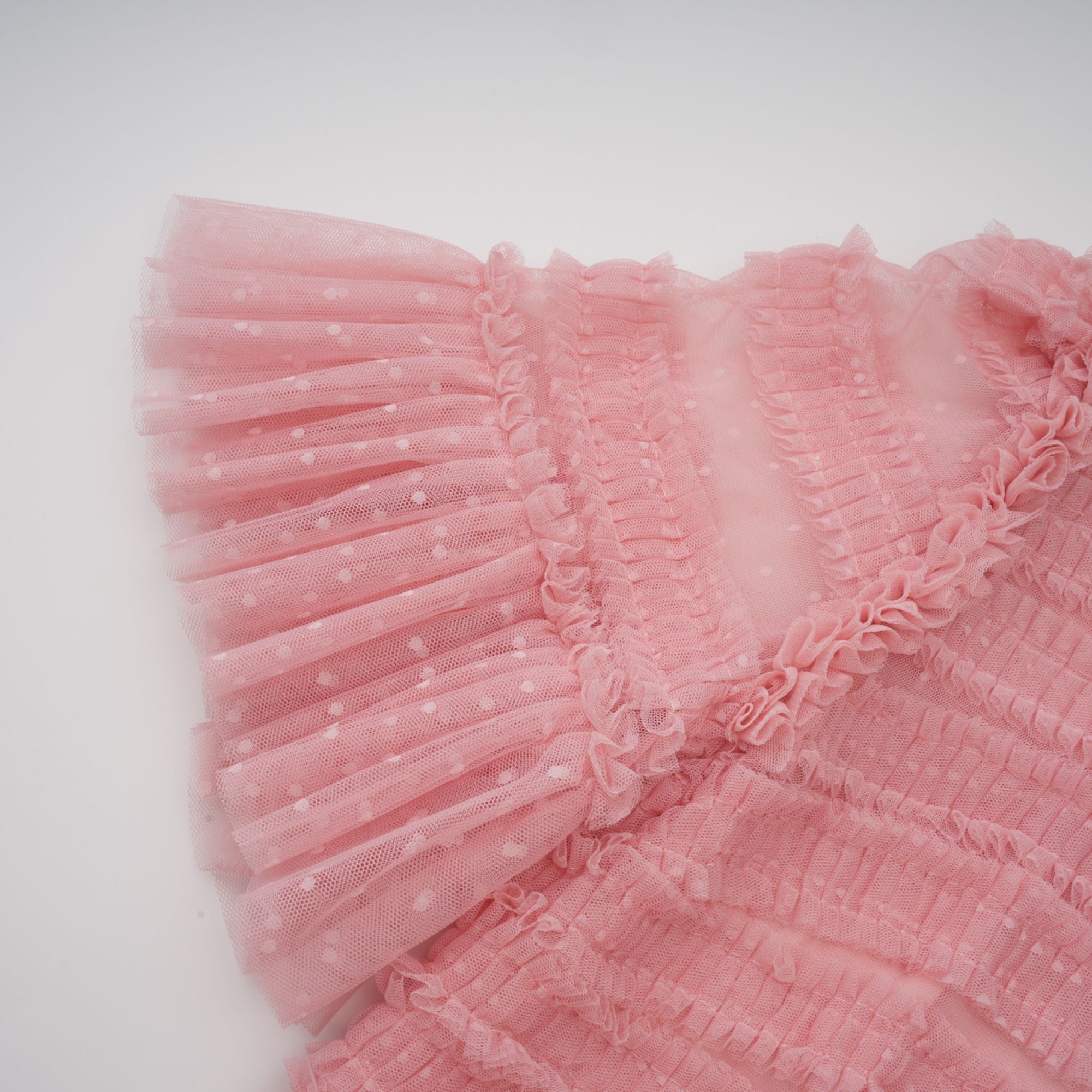 Aimée pink dot-detail ruffled tulle midi dress (Final Sale-US Only)