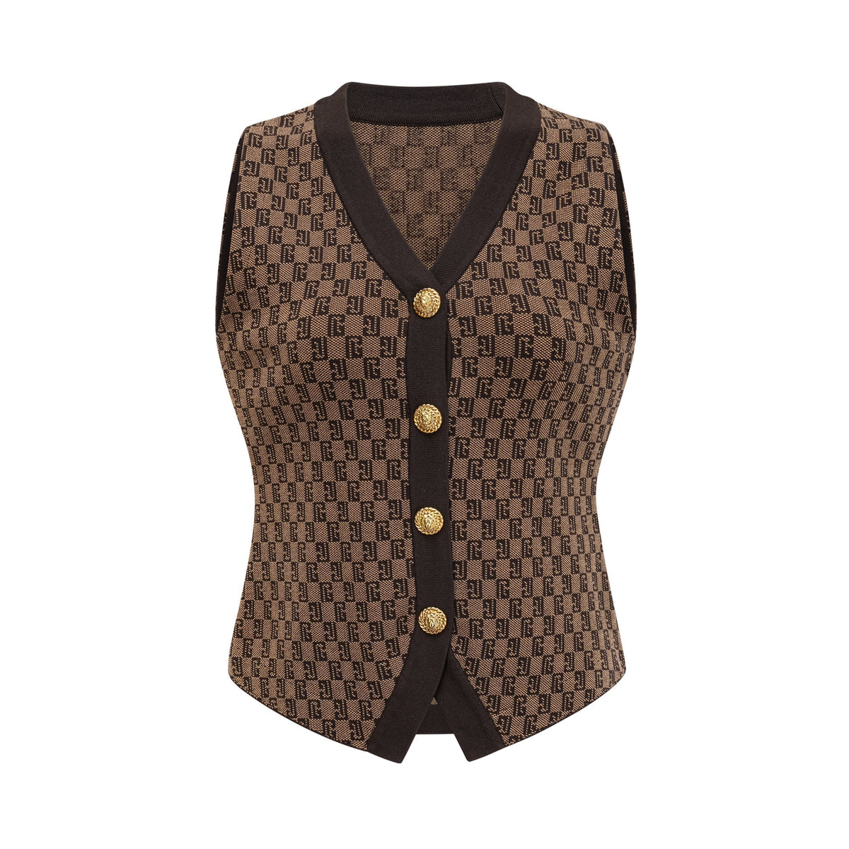 Cyrielle monogram-jacquard top & trousers matching set