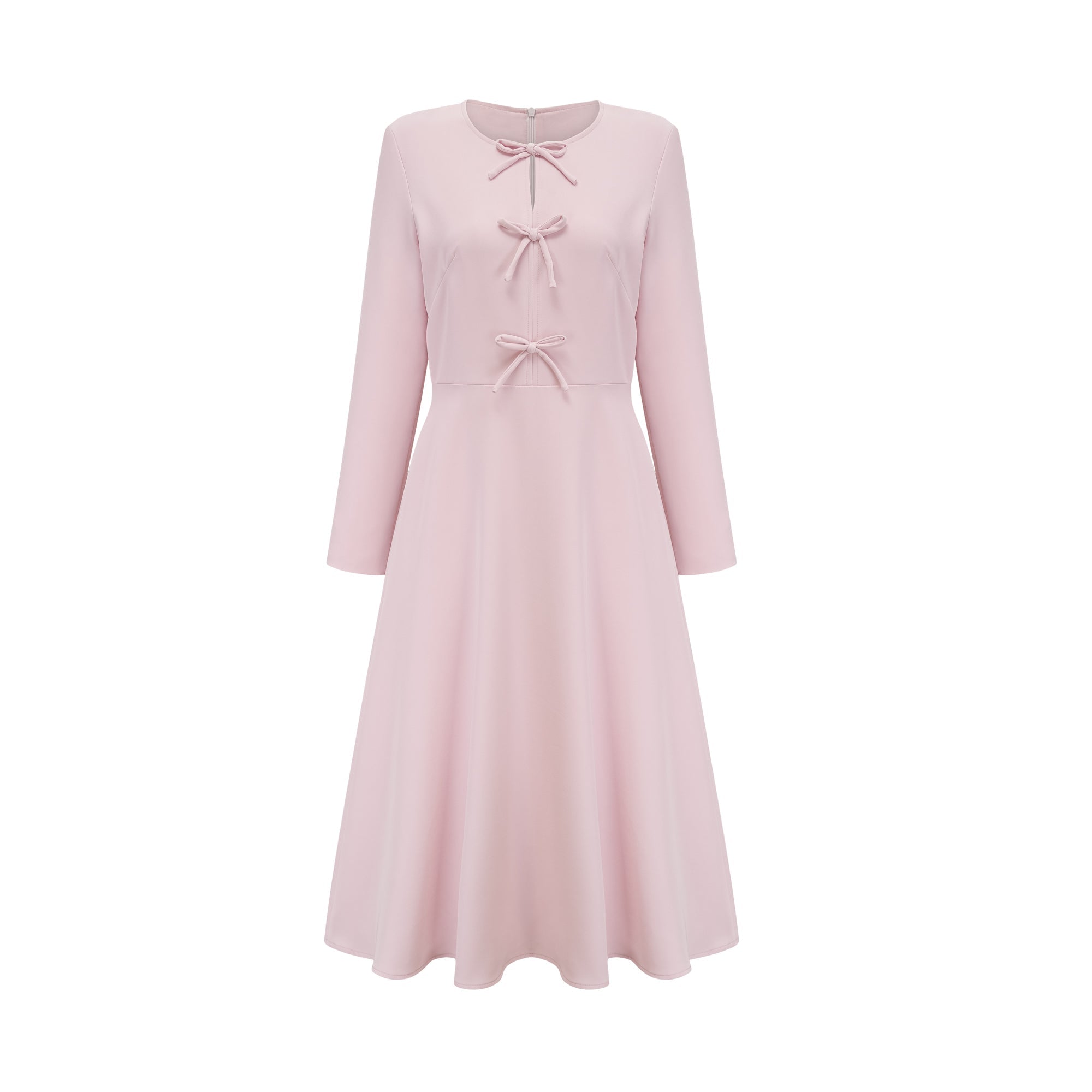 Elise pink bow-detail split-neck midi dress (Final Sale-US Only)