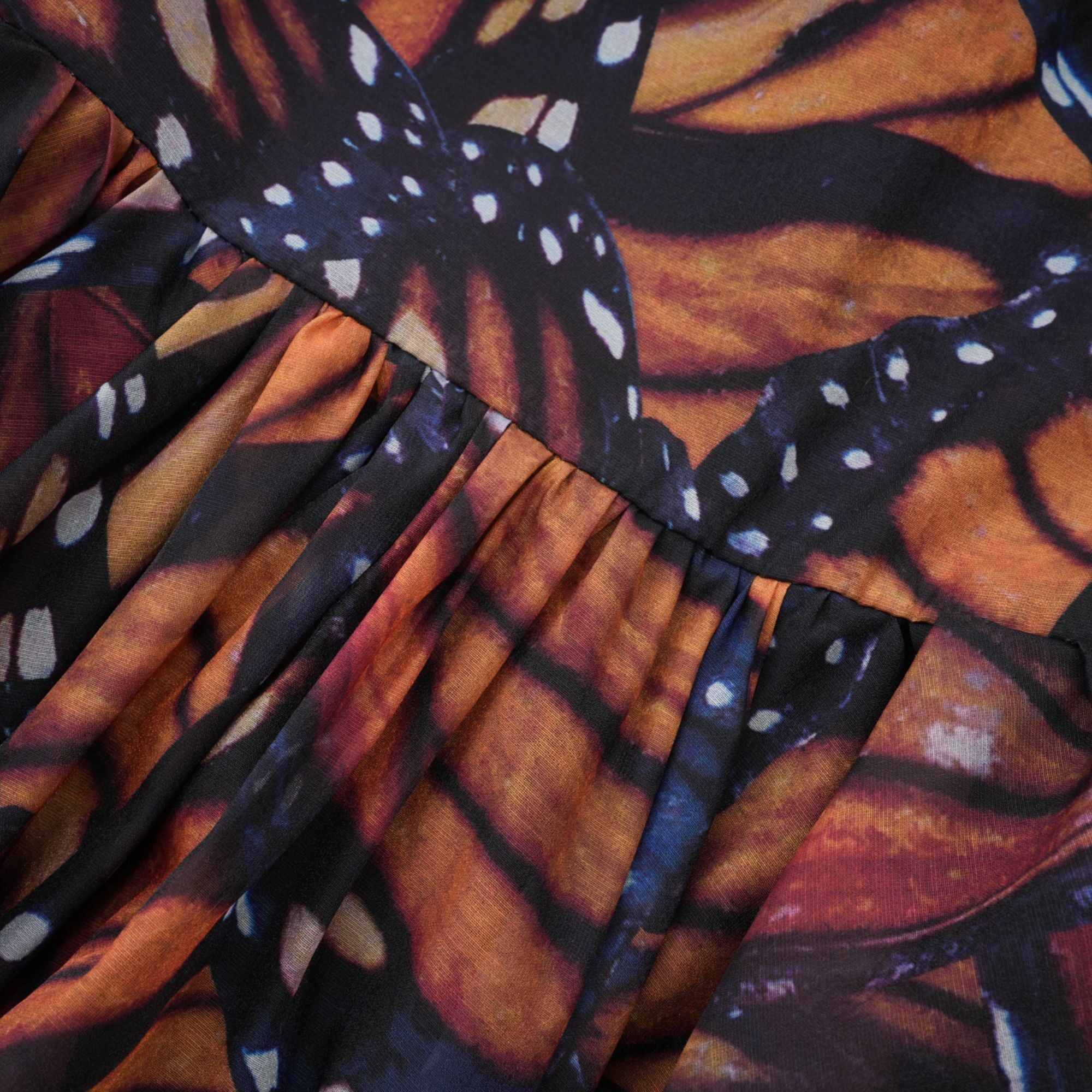 Coralie butterfly-print asymmetrical midi dress (US Only)