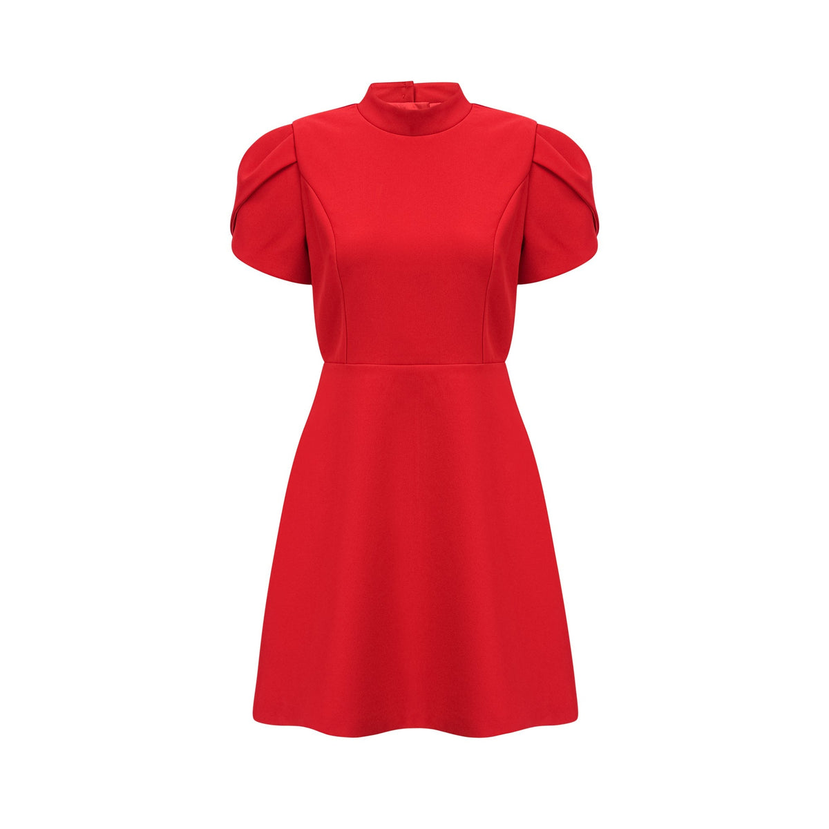 Anna red petal-sleeve cut-out bow mini dress (Final Sale-US Only)