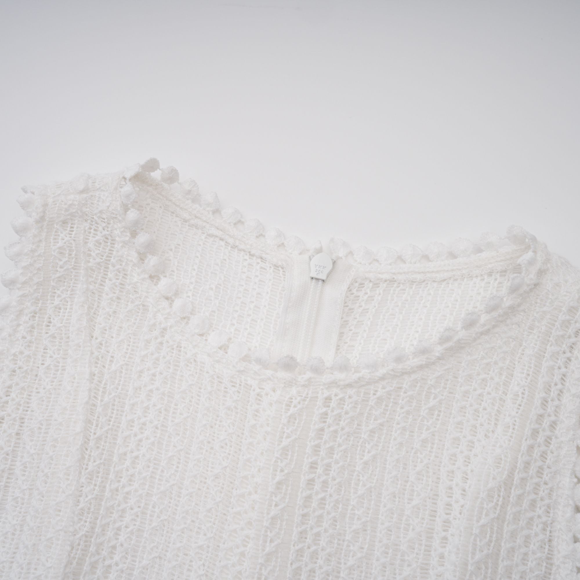 Hélène white pointelle puff midi dress (Final Sale-US Only)