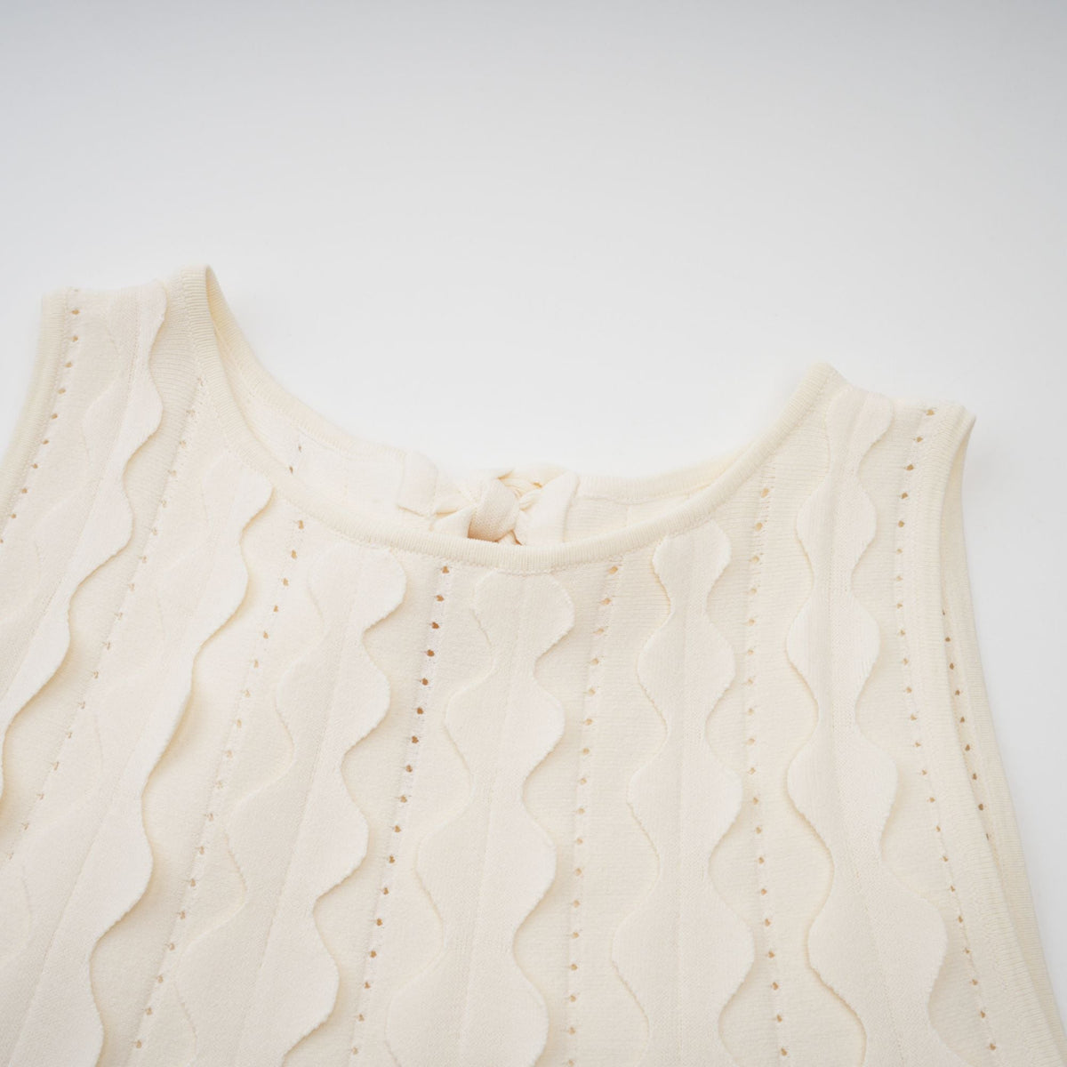 Axelle white wavy-detail sleeveless mini dress - White