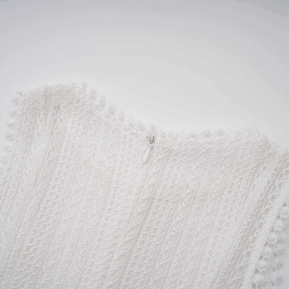 Hélène white pointelle puff midi dress (Final Sale-US Only)