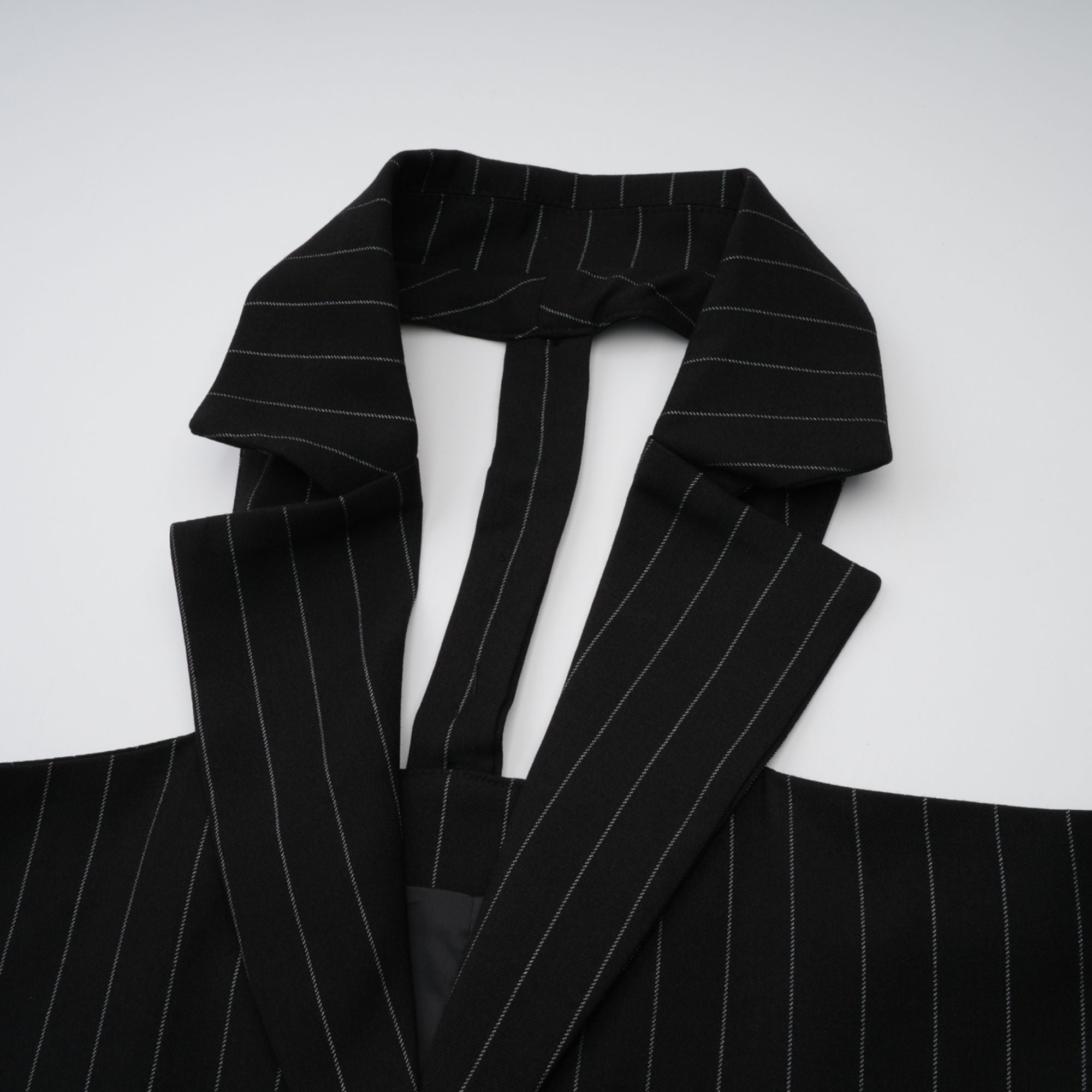 Stefania black striped open-back blazer (US Only)