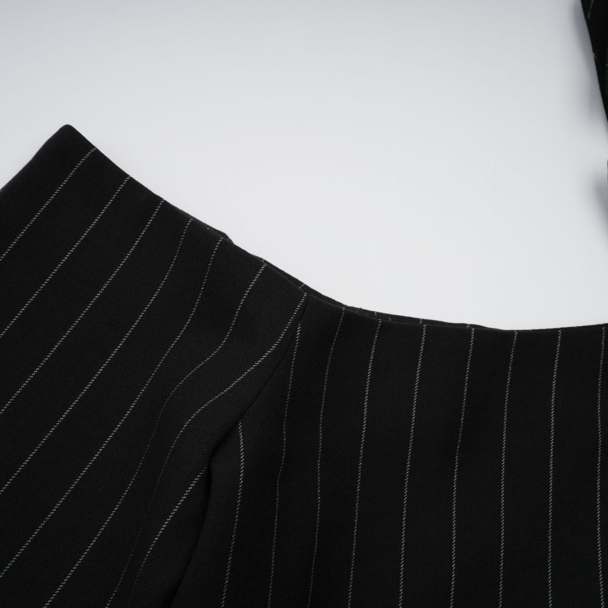 Stefania black striped open-back blazer mini dress - Black