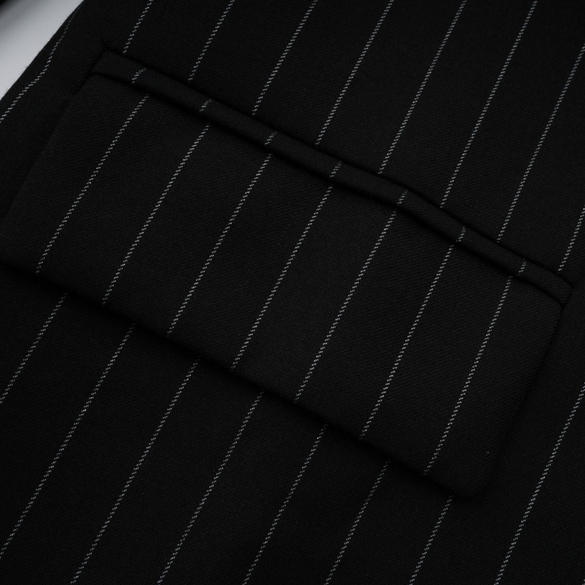 Stefania black striped open-back blazer