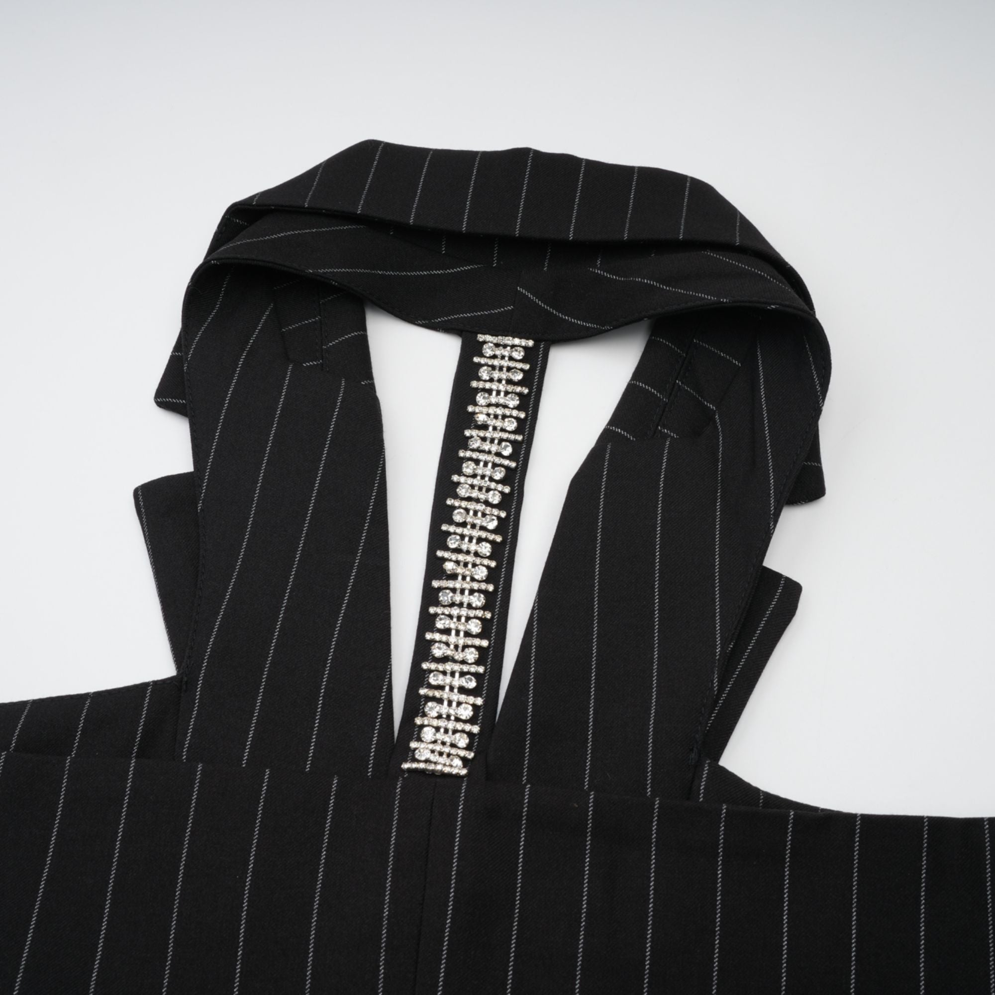 Stefania black striped open-back blazer (US Only)