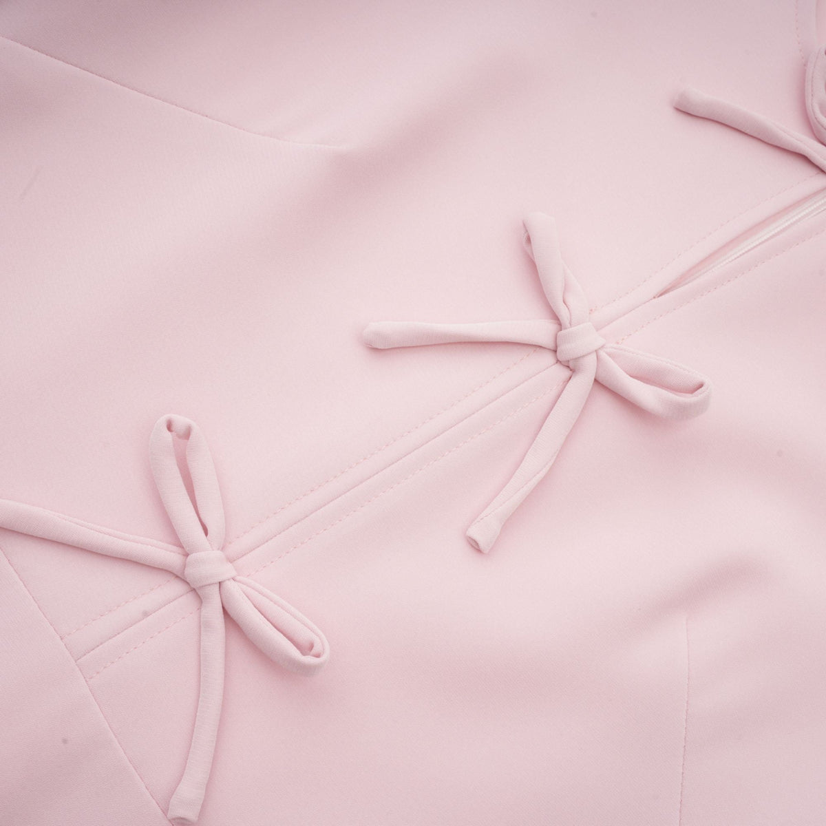 Elise pink bow-detail split-neck midi dress (Final Sale-US Only)