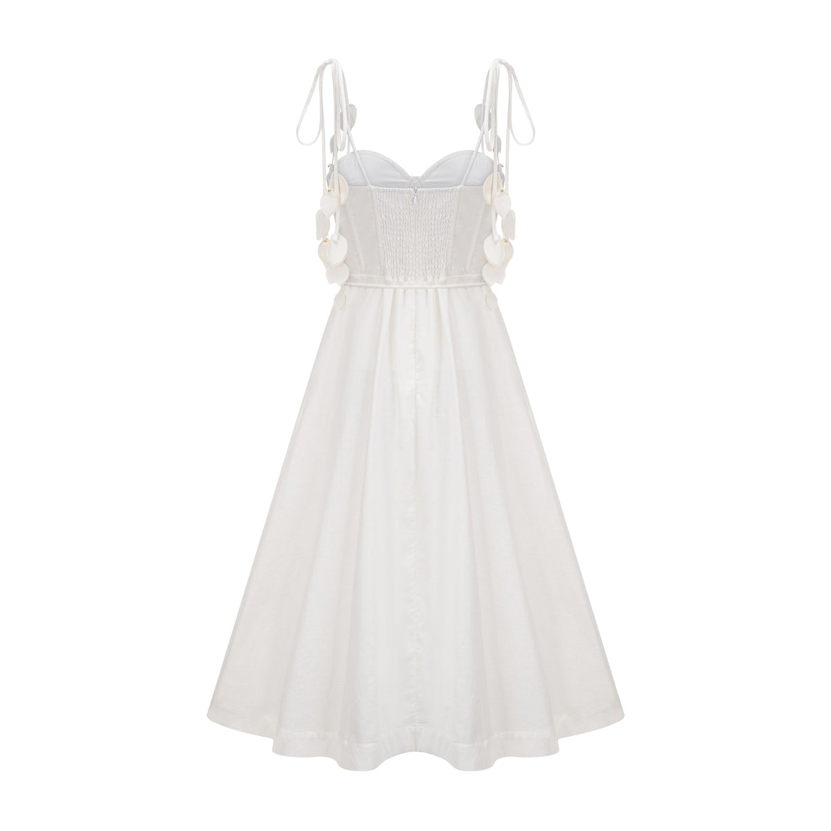 Hélène white corset midi dress