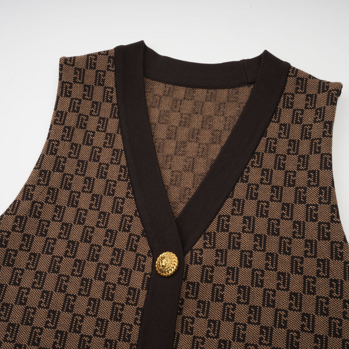 Cyrielle monogram-jacquard top & trousers matching set
