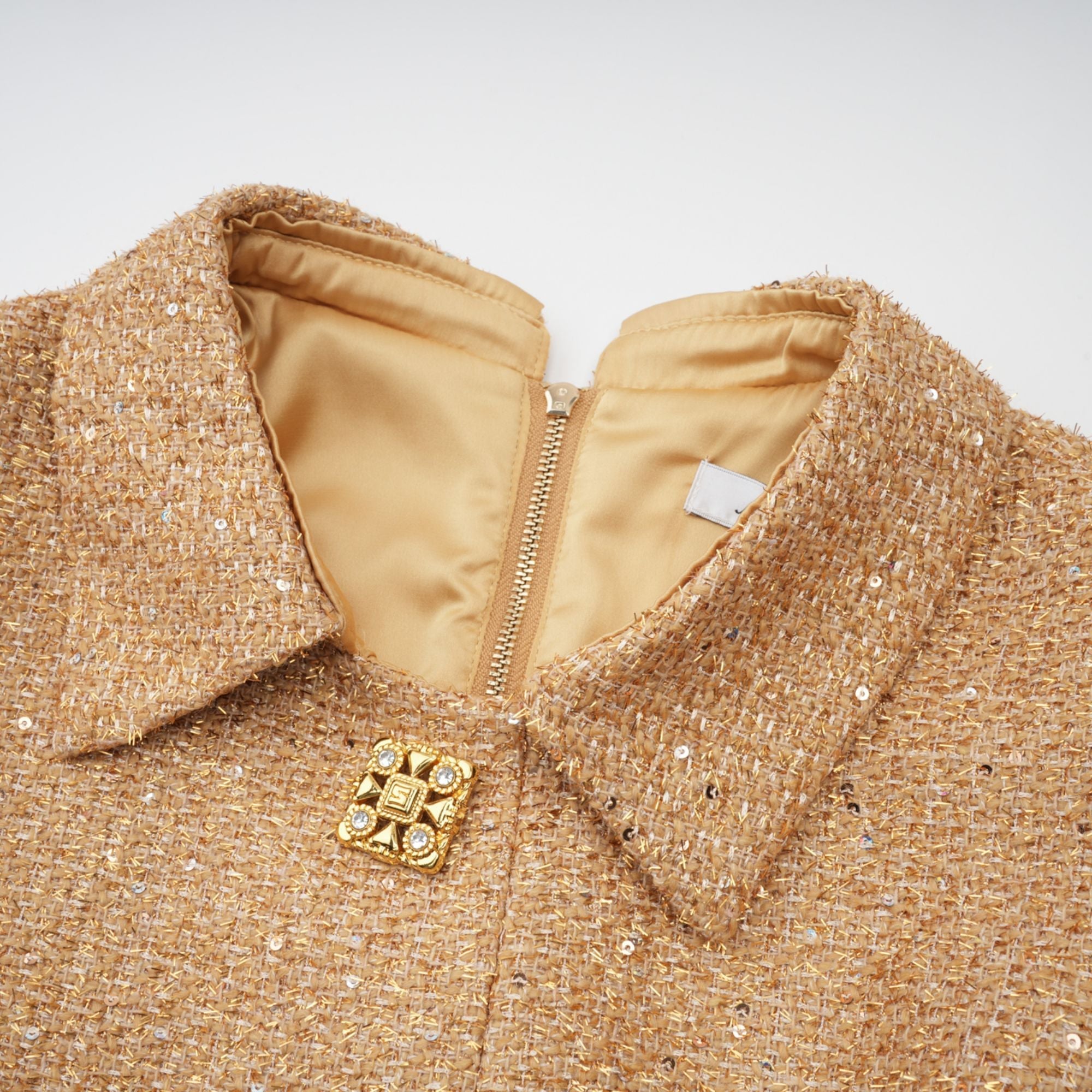 Morgane tweed long-sleeve mini dress
