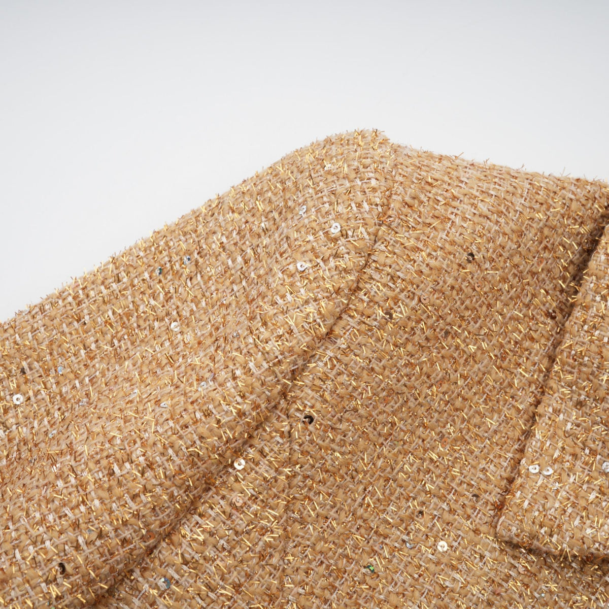 Morgane tweed long-sleeve mini dress - Gold