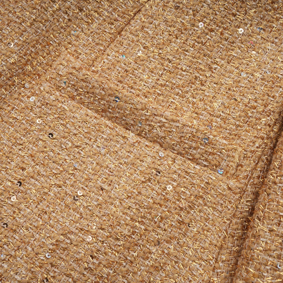 Morgane tweed long-sleeve mini dress - Gold