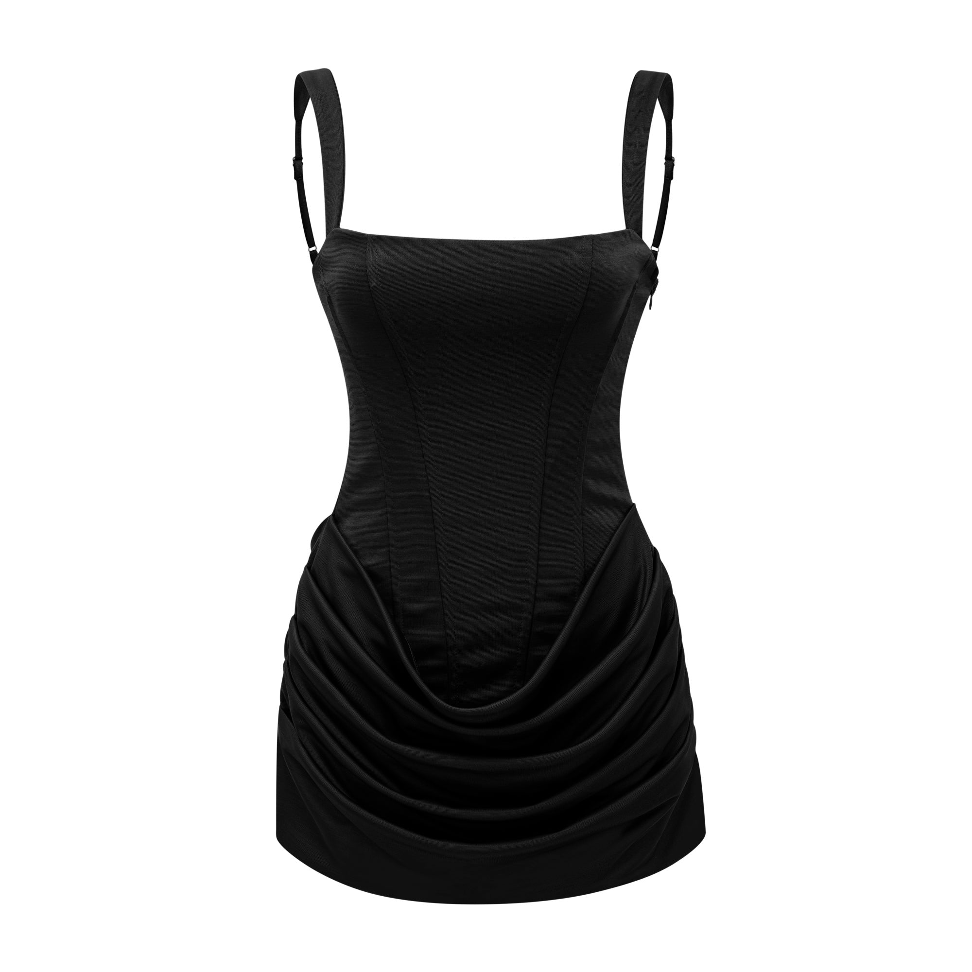 Paulette Black Ruched Bodycon Mini Dress (Final Sale-US Only)