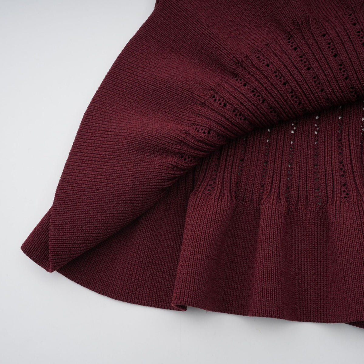 Corrine red ruffled knit top & skirt matching set (Final Sale)