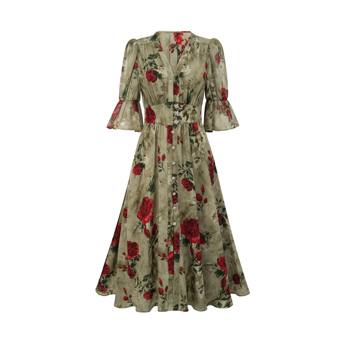 Mélisande floral-print V-neck midi dress (Final Sale-US Only)