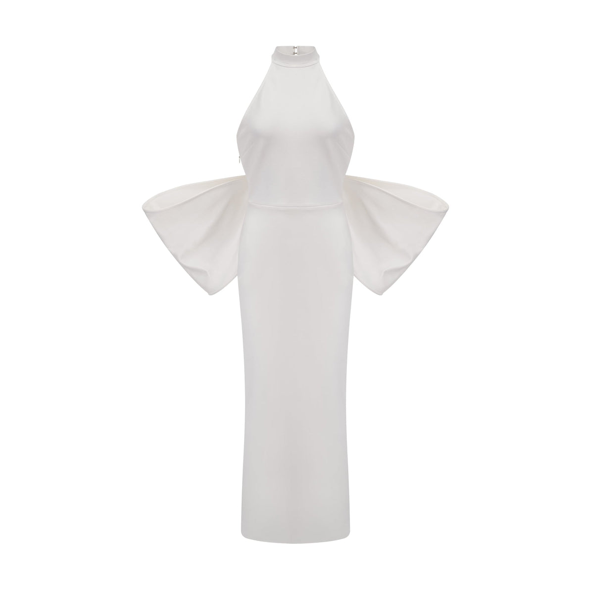 Capucine white oversize-bow bandage dress
