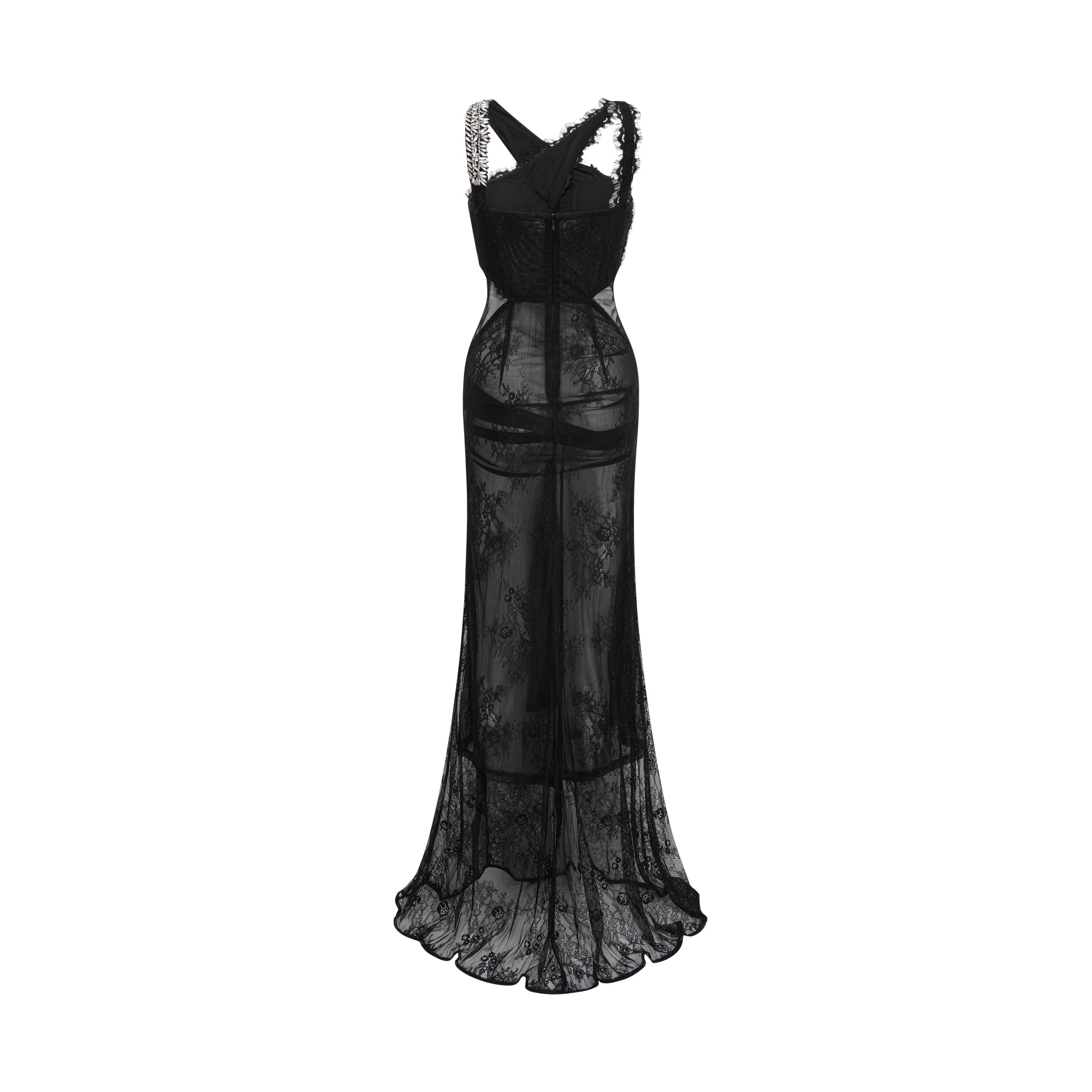 Irène black crossover crystal-embellished maxi dress (Final Sale-US Only)