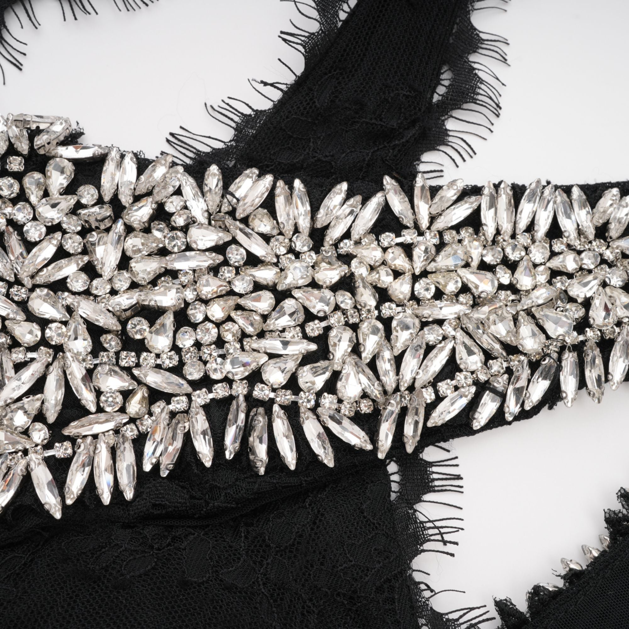 Irène black crossover crystal-embellished maxi dress