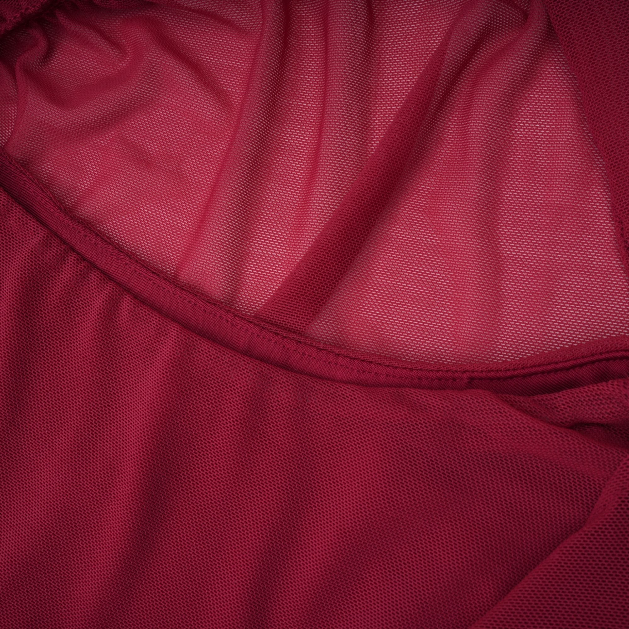 Sylphe Red Asymmetrical Ruched Mesh Maxi Dress (Final Sale-US Only)