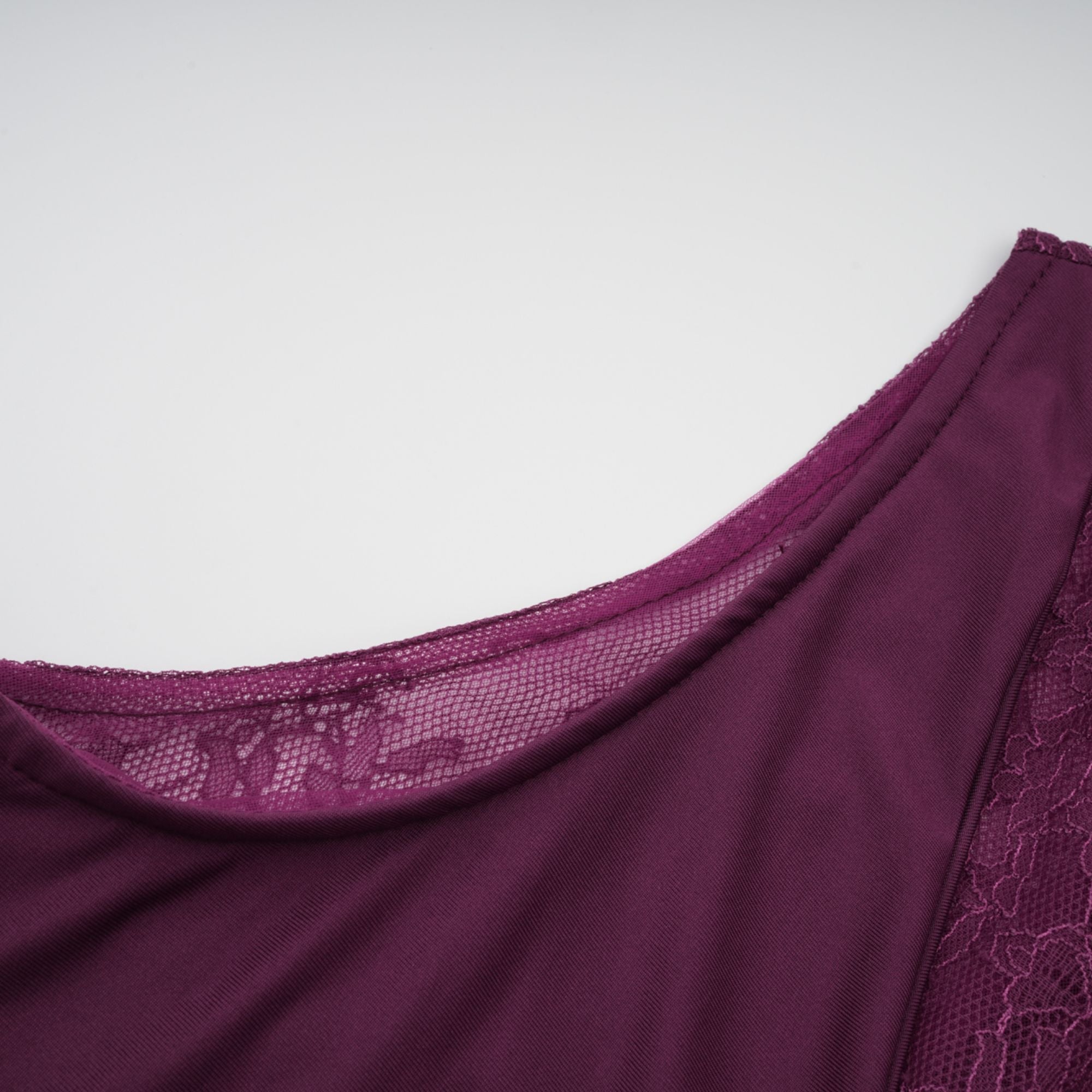 Borbála Magenta Lace Bodice Ruched Maxi Dress
