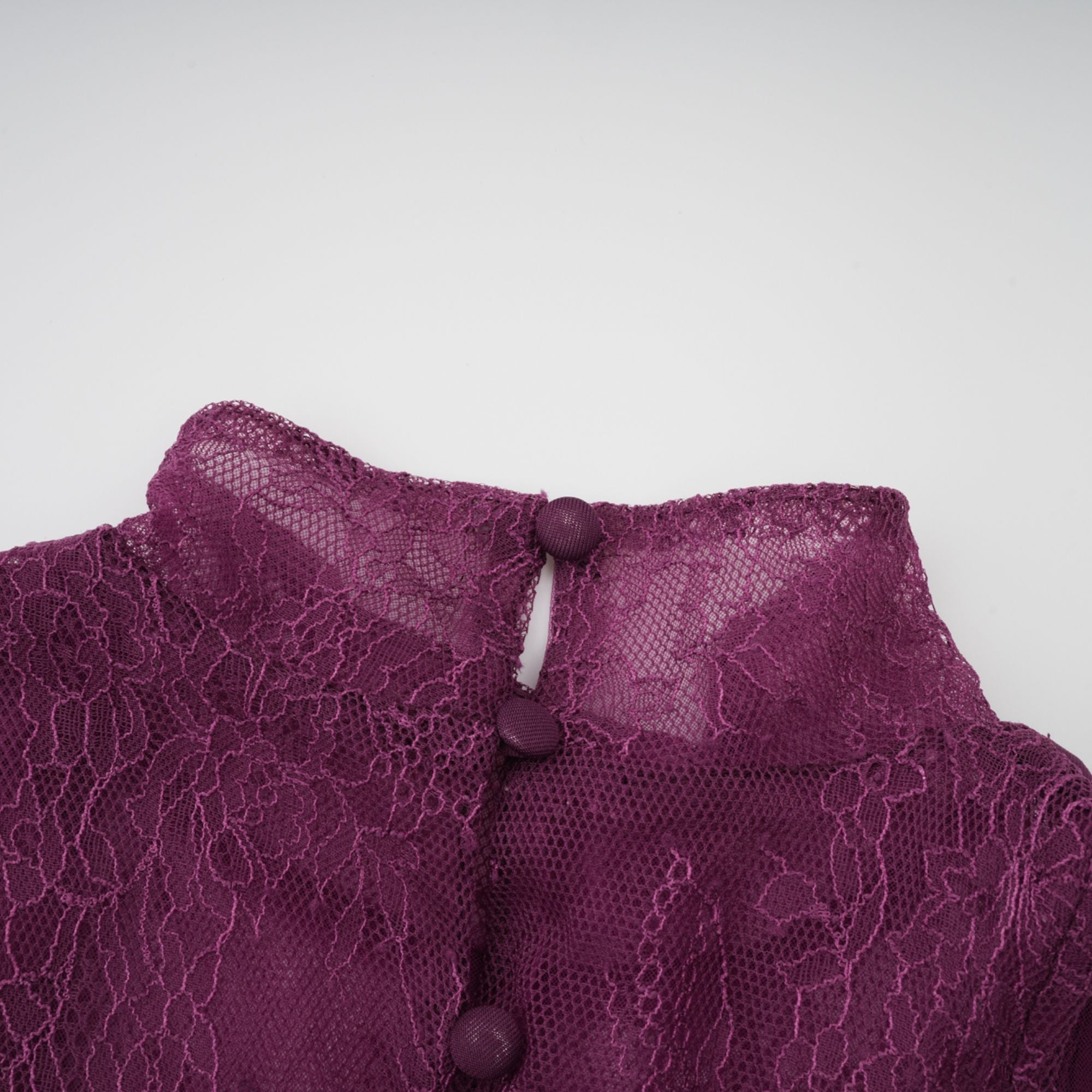 Borbála Magenta Lace Bodice Ruched Maxi Dress