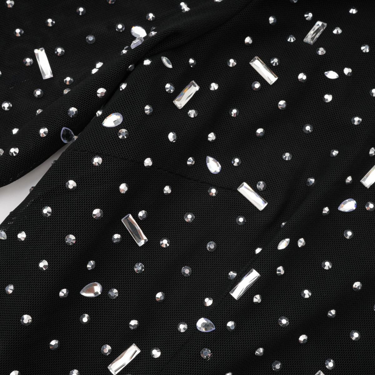 Léna black embellished semi-sheer maxi dress (Final Sale)