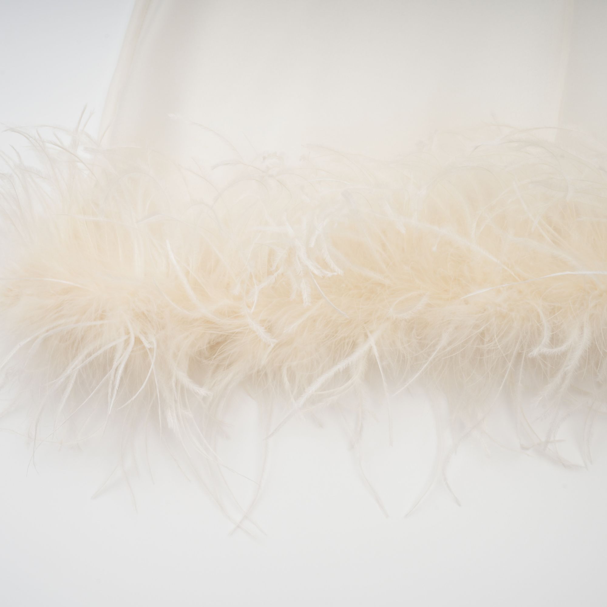 Adrienne White Feather Trim Mini Dress