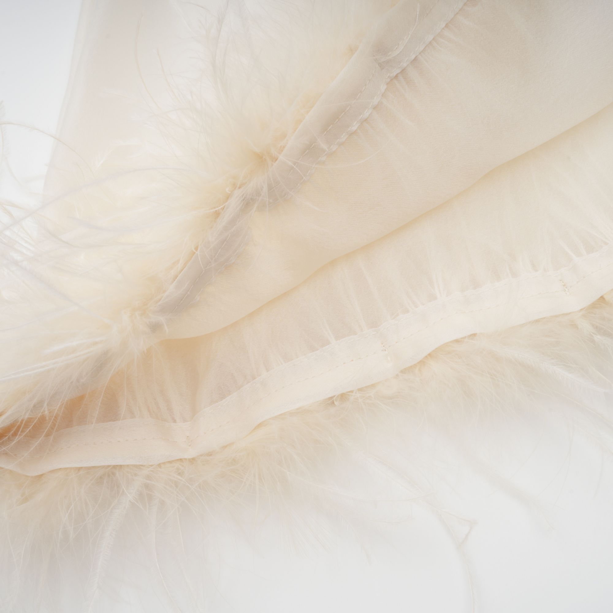 Adrienne White Feather Trim Mini Dress