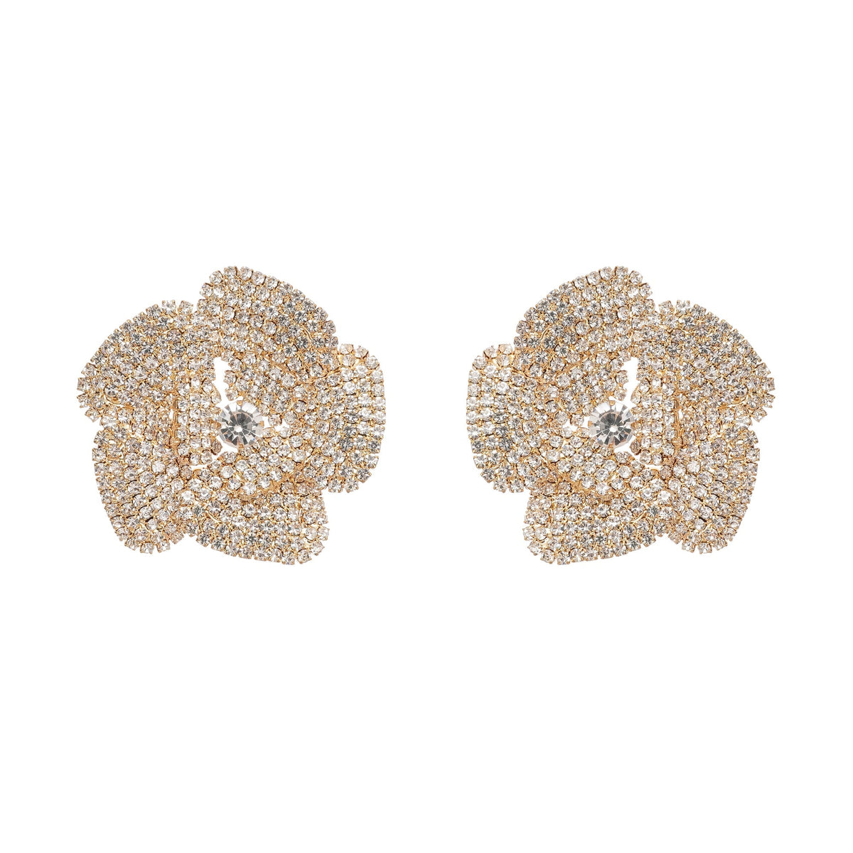 Saira crystal-embellished floral earrings