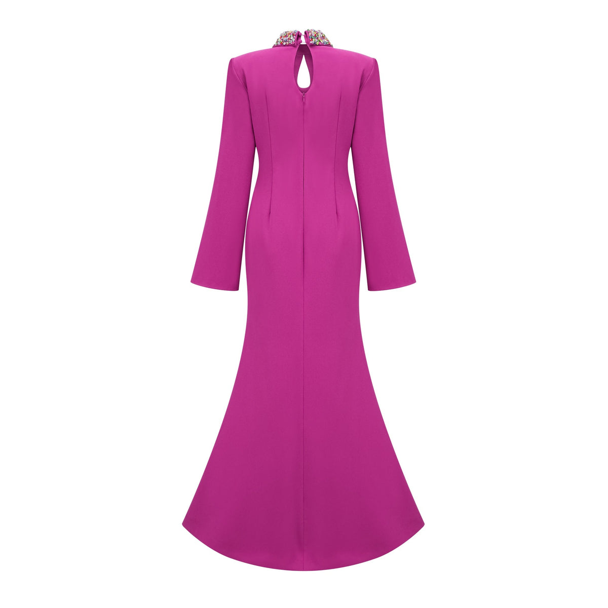Majestueuse Fuchsia Keyhole-Detail Mermaid Gown