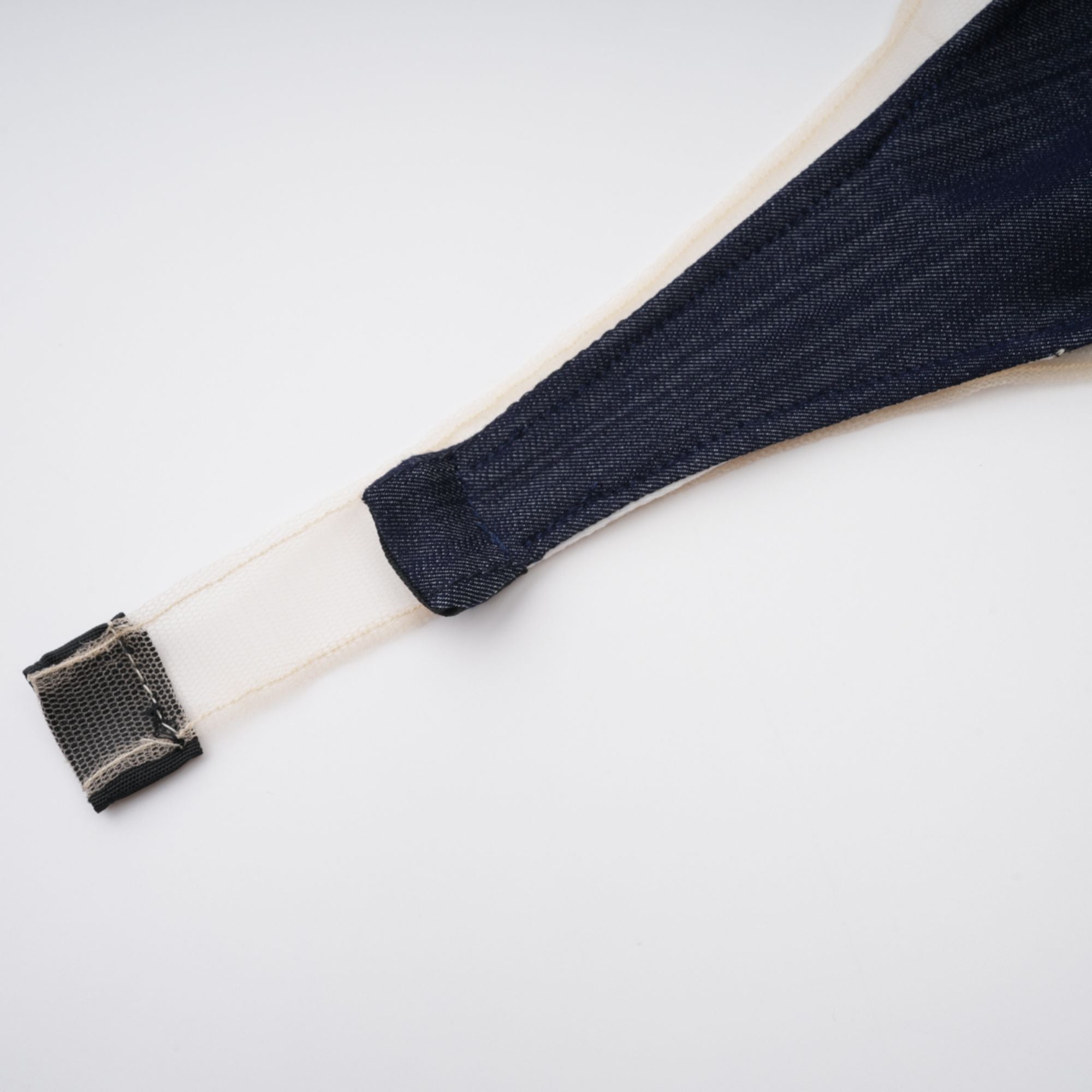 Sandrine blue denim semi-sheer bodysuit