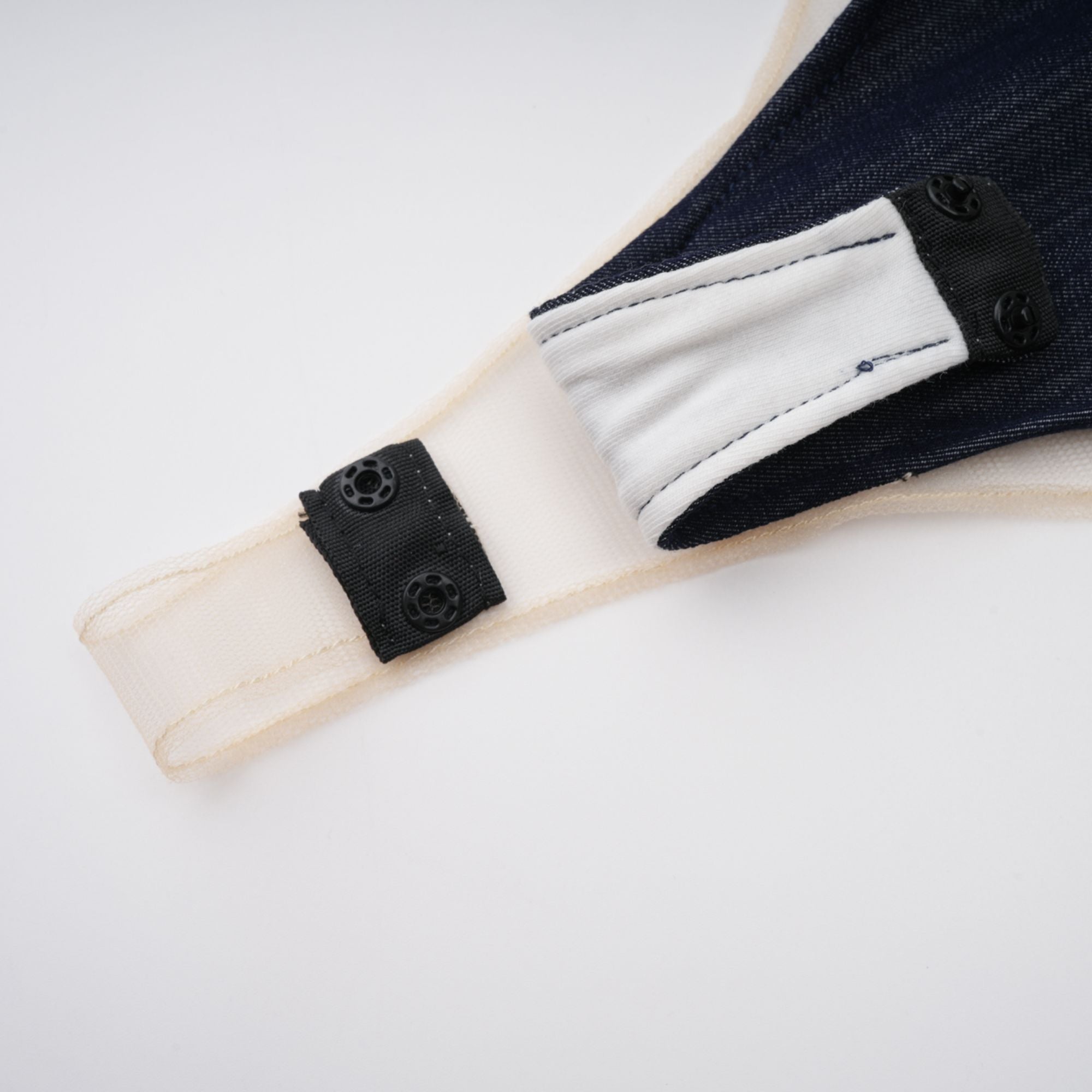 Sandrine blue denim semi-sheer bodysuit (Final Sale-US Only)