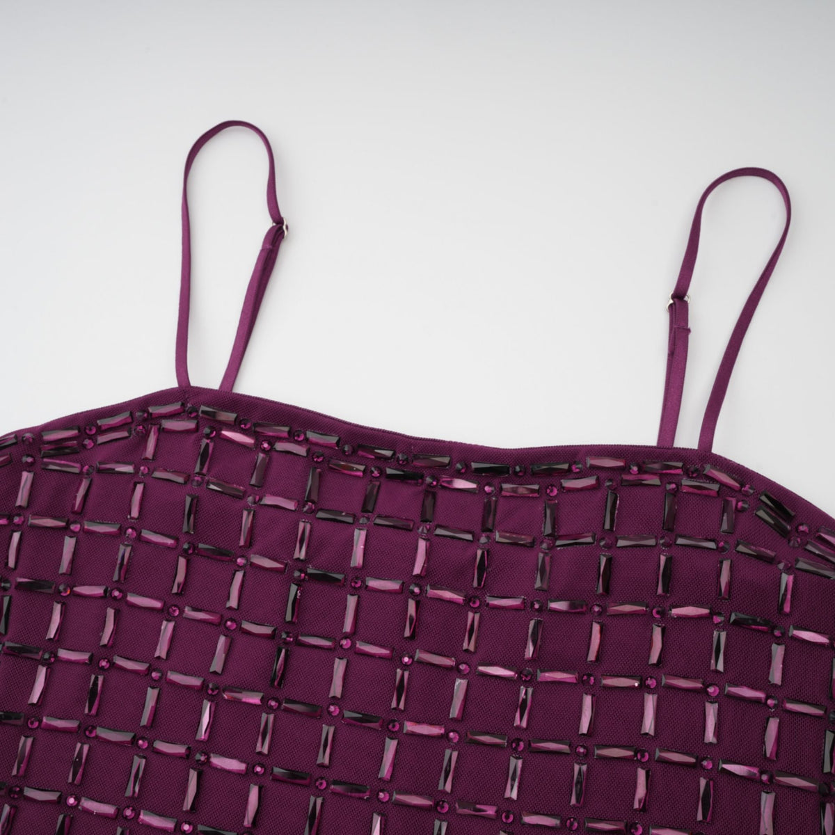 Térébenthine Purple Rhinestone Mesh Maxi Dress (Final Sale-US Only)
