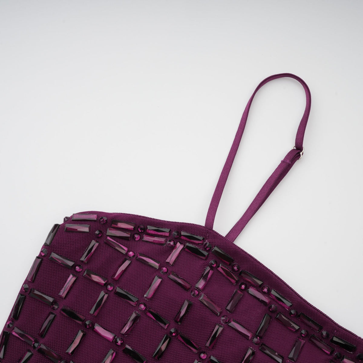 Térébenthine Purple Rhinestone Mesh Maxi Dress (Final Sale-US Only)