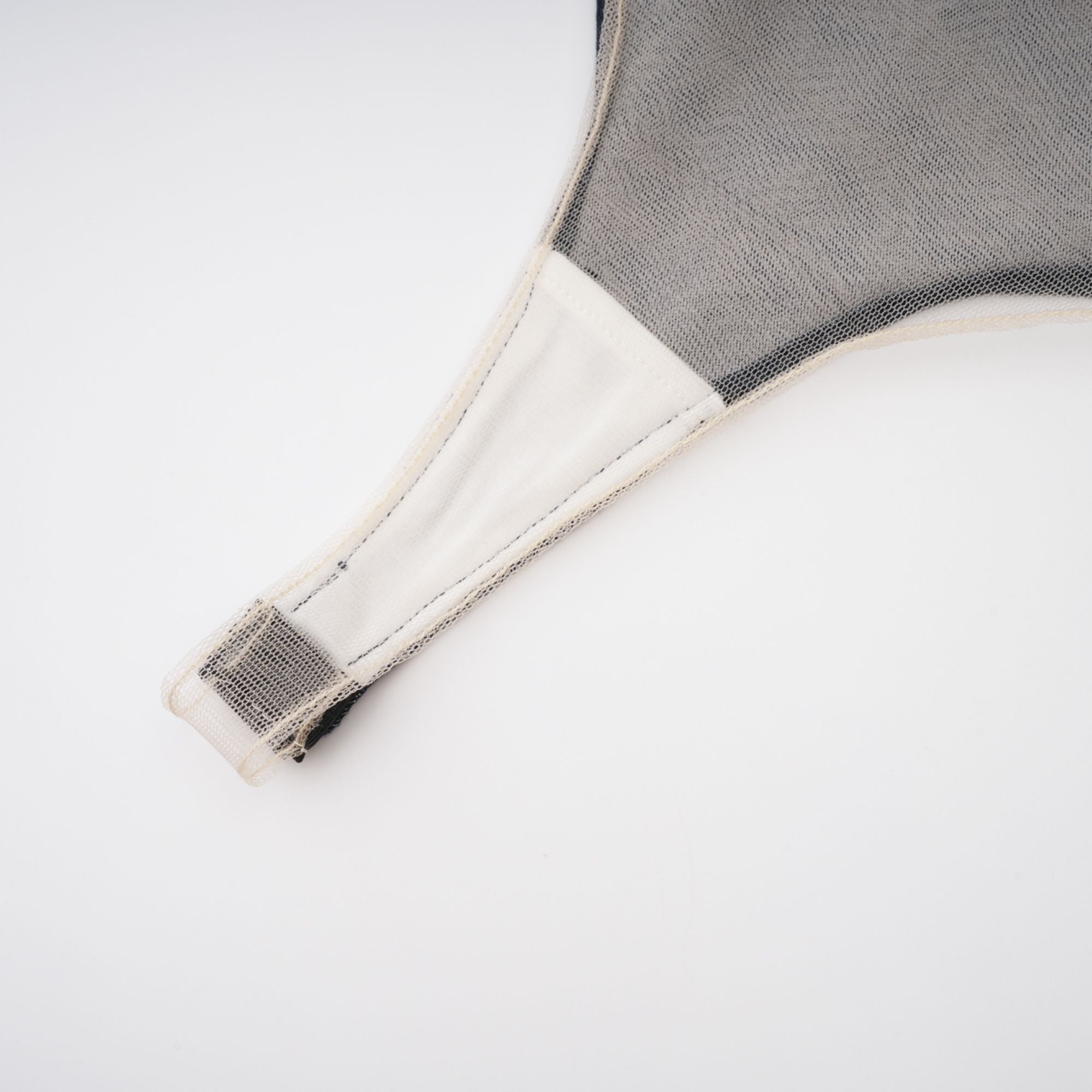 Sandrine blue denim semi-sheer bodysuit (Final Sale)