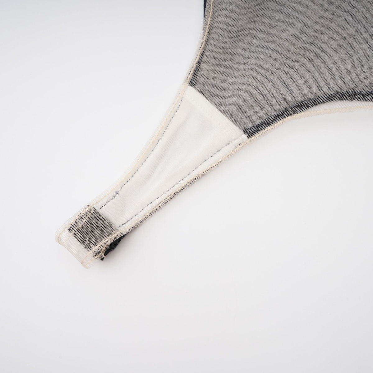 Sandrine blue denim semi-sheer bodysuit (Final Sale-US Only)