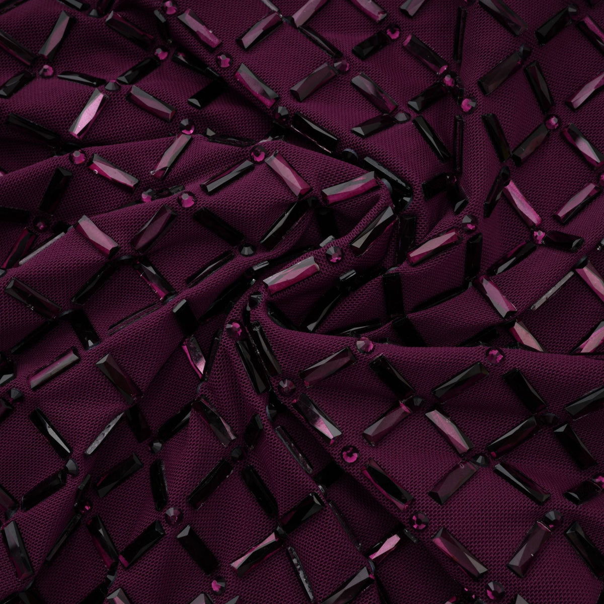 Térébenthine Purple Rhinestone Mesh Maxi Dress (Final Sale-US Only)