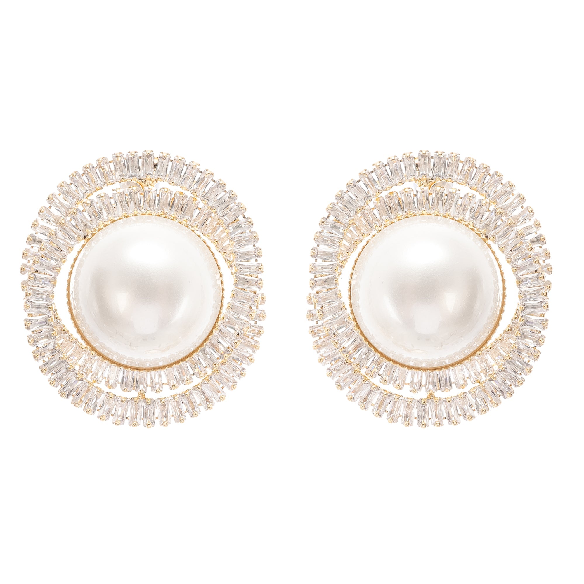 Éléonore crystal faux-pearl earrings