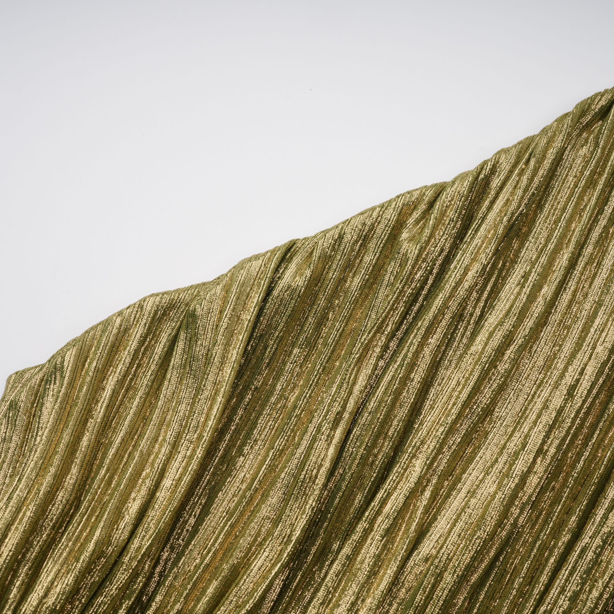 Alchimie Green Glossy Pleated Maxi Dress