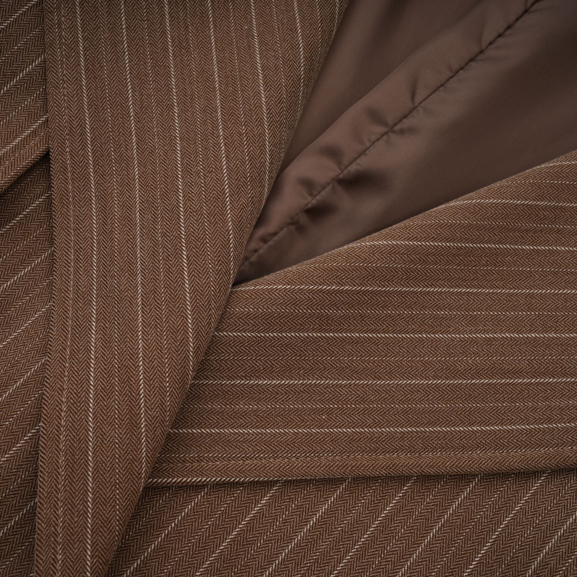 Clémence Brown Striped Trench Coat & Trousers Set - brown