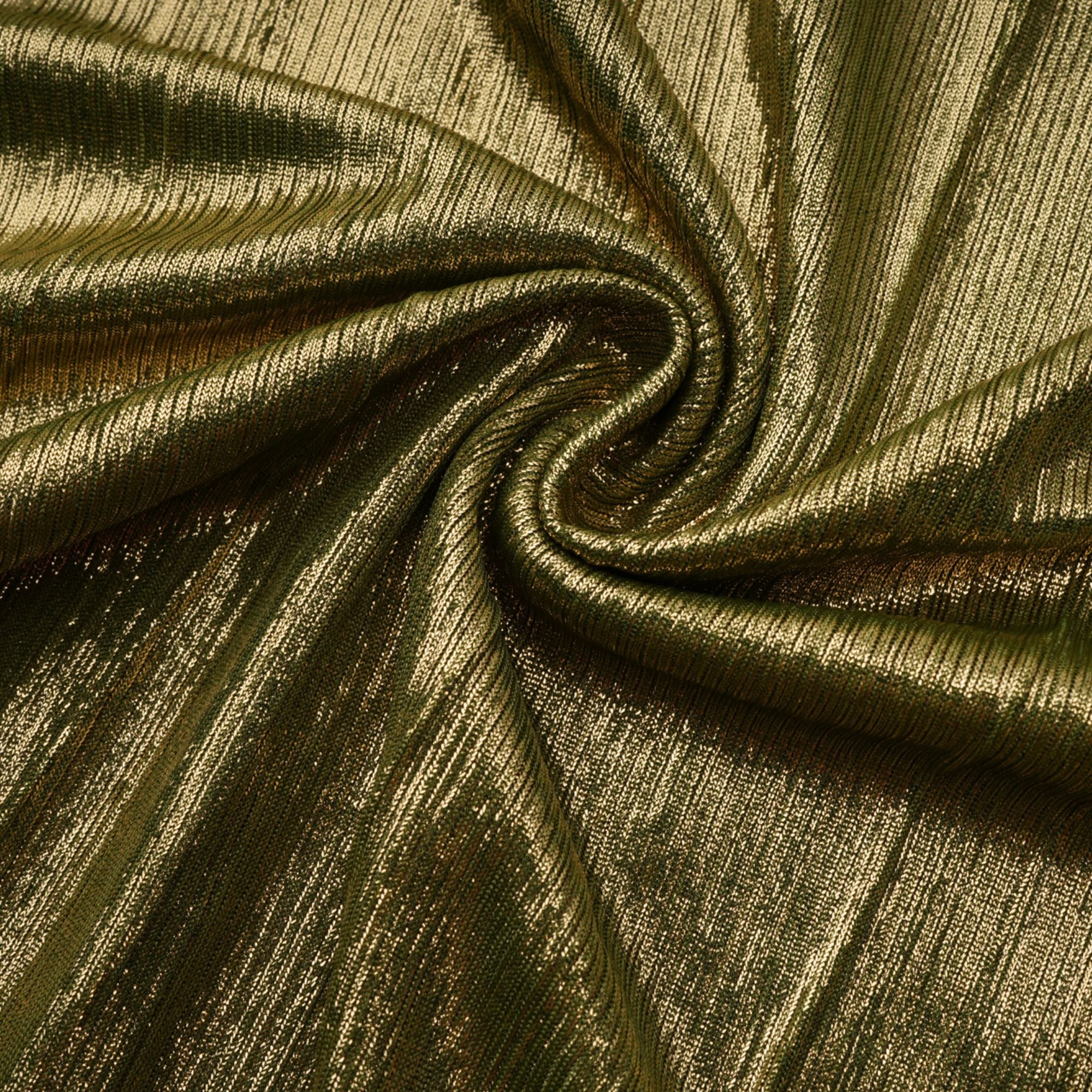 Alchimie Green Glossy Pleated Maxi Dress